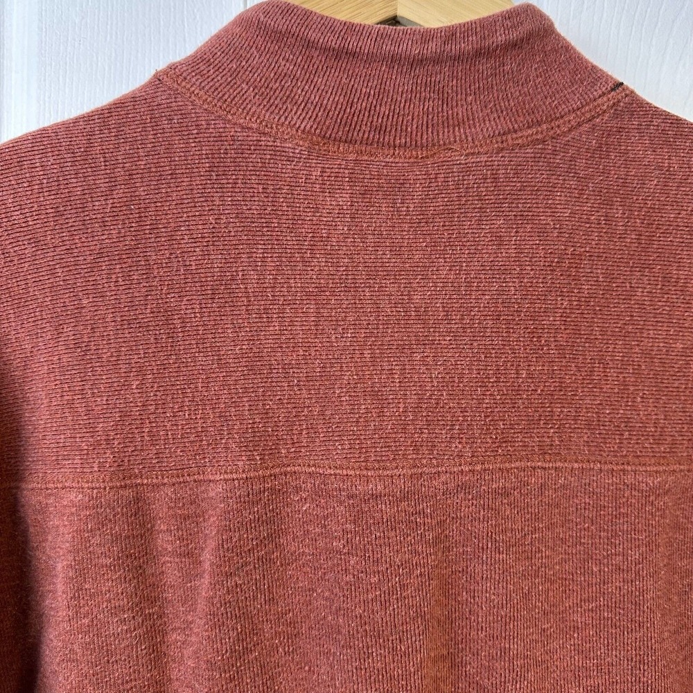 Tasso Elba Spa Mens Rust Red Dad Pullover Henley Cotton Sz XXL 1/4‎ Zip Sweater - Picture 9 of 16